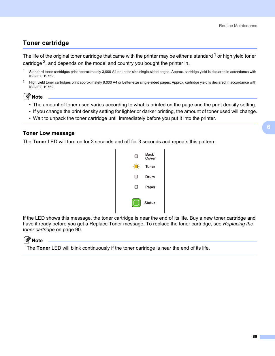 Toner cartridge, 6toner cartridge, Toner low message | Or high yield toner cartridge | Konica Minolta bizhub 20P User Manual | Page 99 / 161