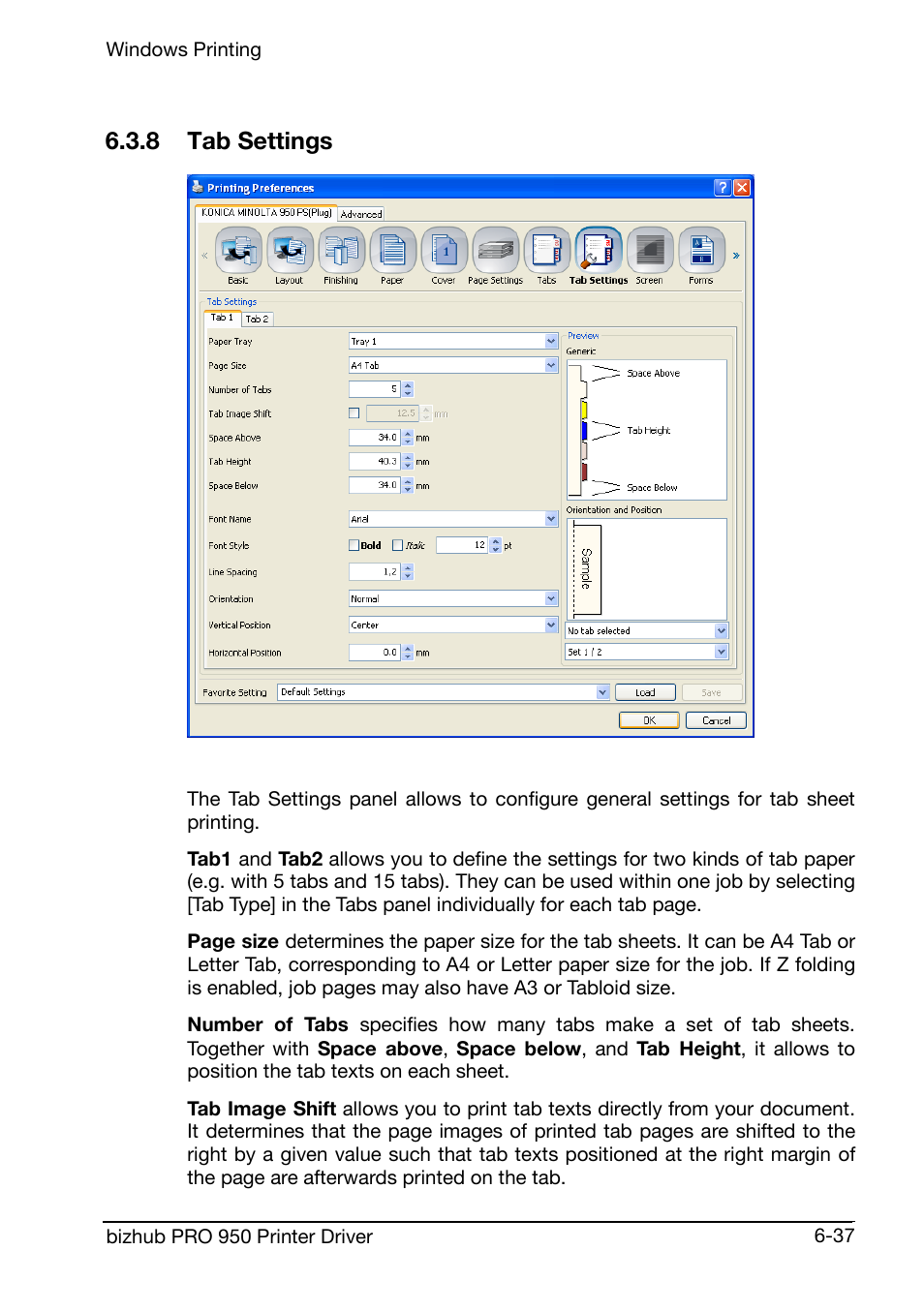 8 tab settings | Konica Minolta bizhub PRO 950 User Manual | Page 101 / 160