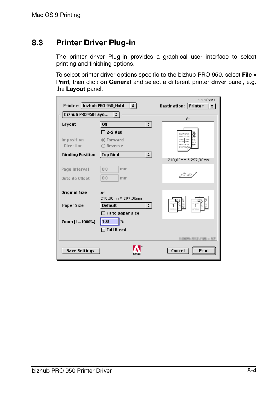 3 printer driver plug-in | Konica Minolta bizhub PRO 950 User Manual | Page 134 / 160