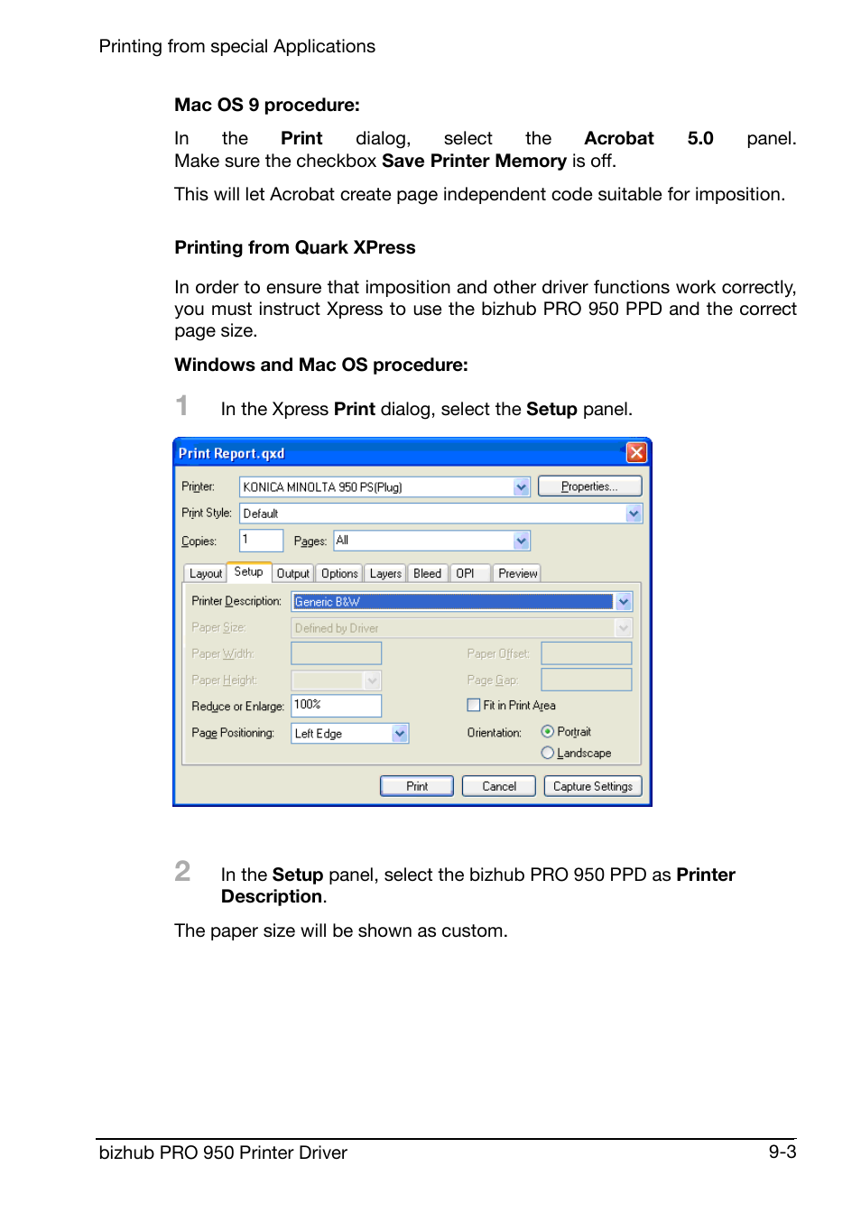 Printing from quark xpress | Konica Minolta bizhub PRO 950 User Manual | Page 147 / 160