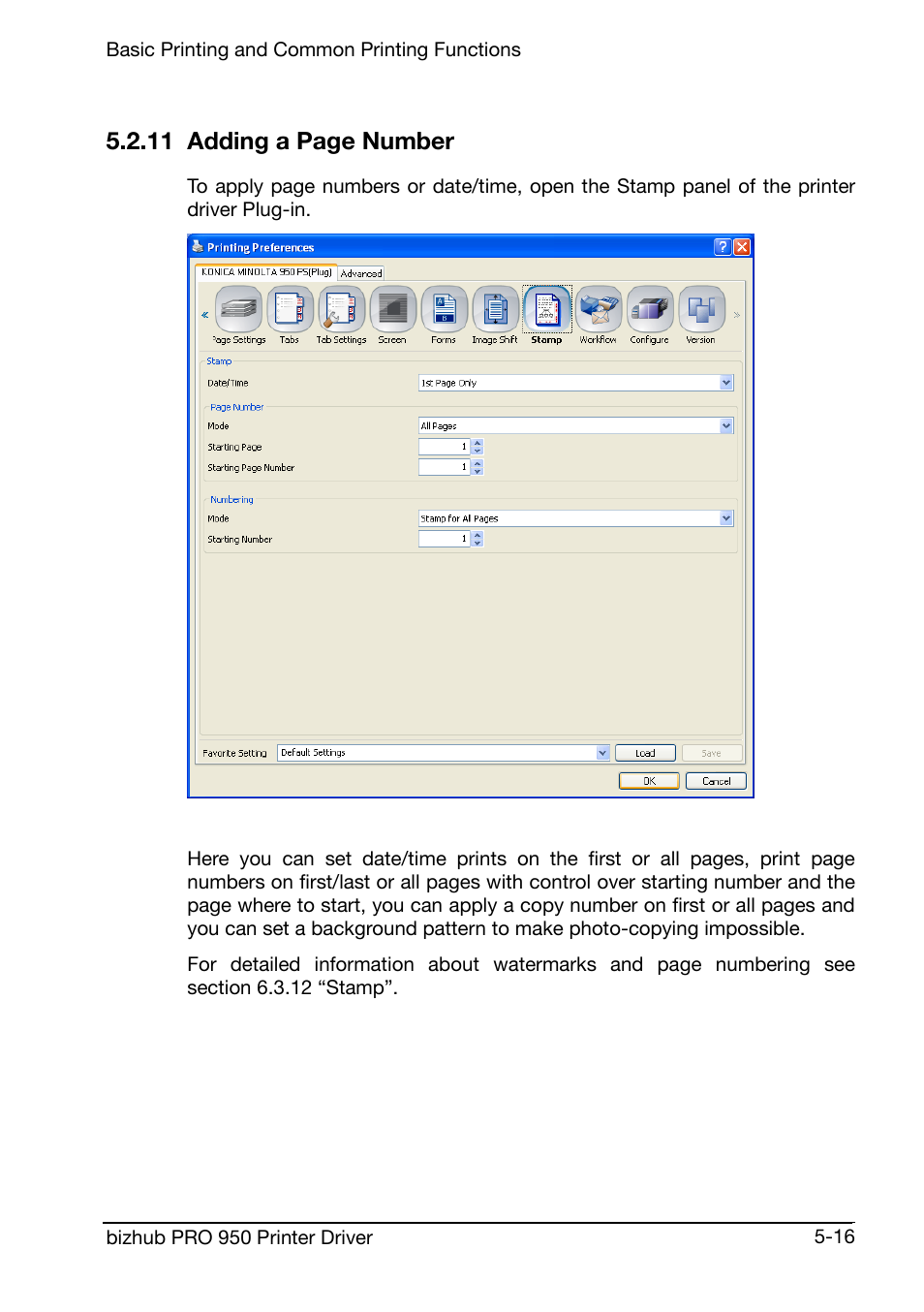 11 adding a page number | Konica Minolta bizhub PRO 950 User Manual | Page 59 / 160