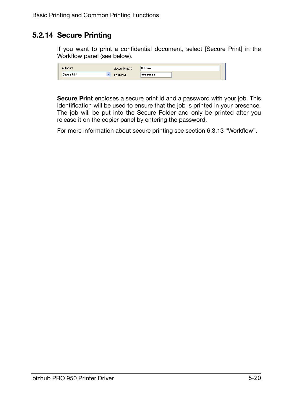 14 secure printing | Konica Minolta bizhub PRO 950 User Manual | Page 63 / 160