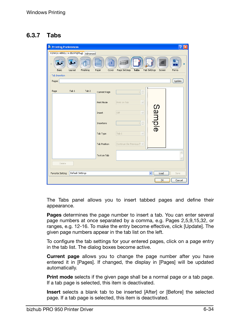 7 tabs | Konica Minolta bizhub PRO 950 User Manual | Page 98 / 160