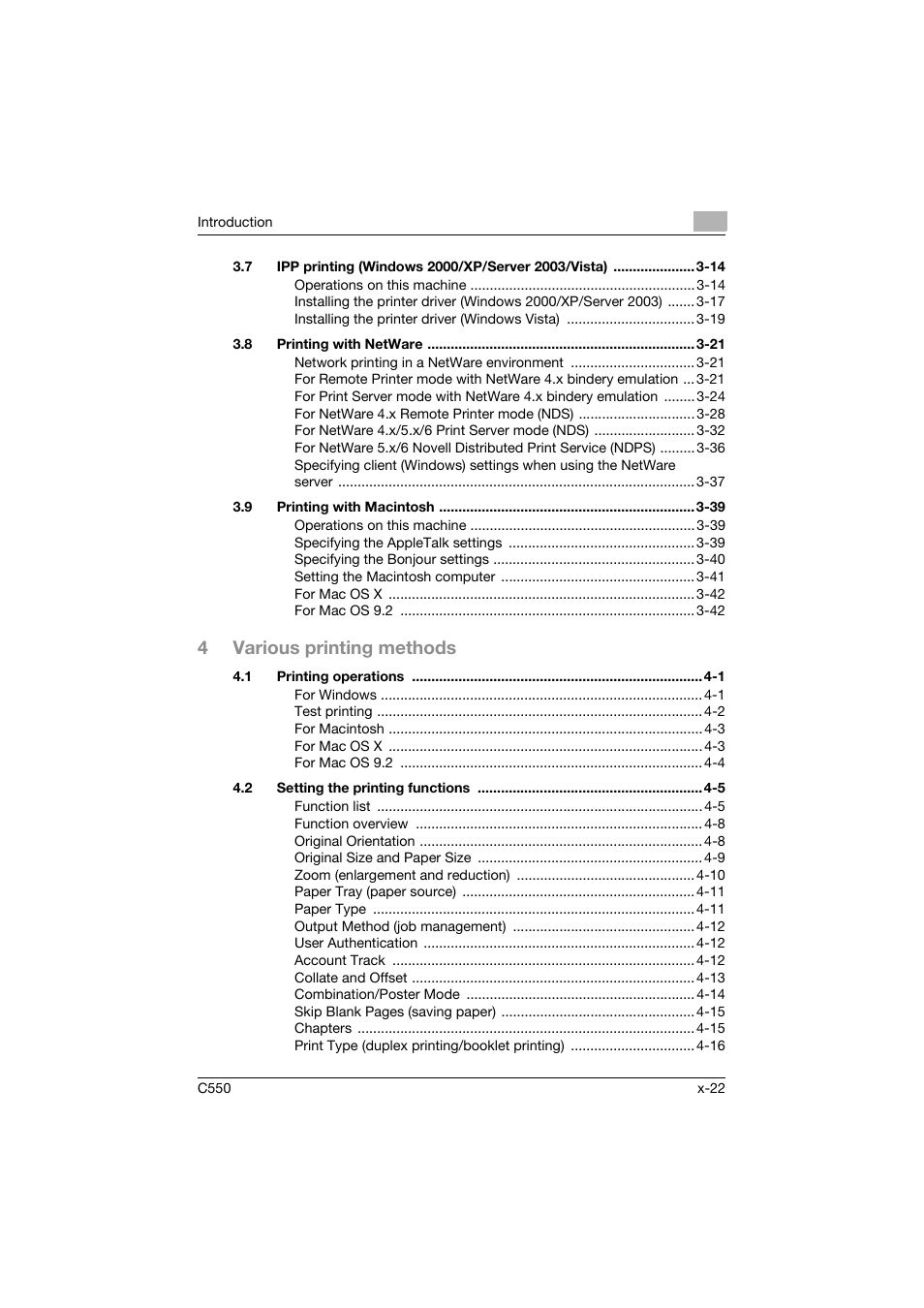 4various printing methods | Konica Minolta bizhub C550 User Manual | Page 23 / 427