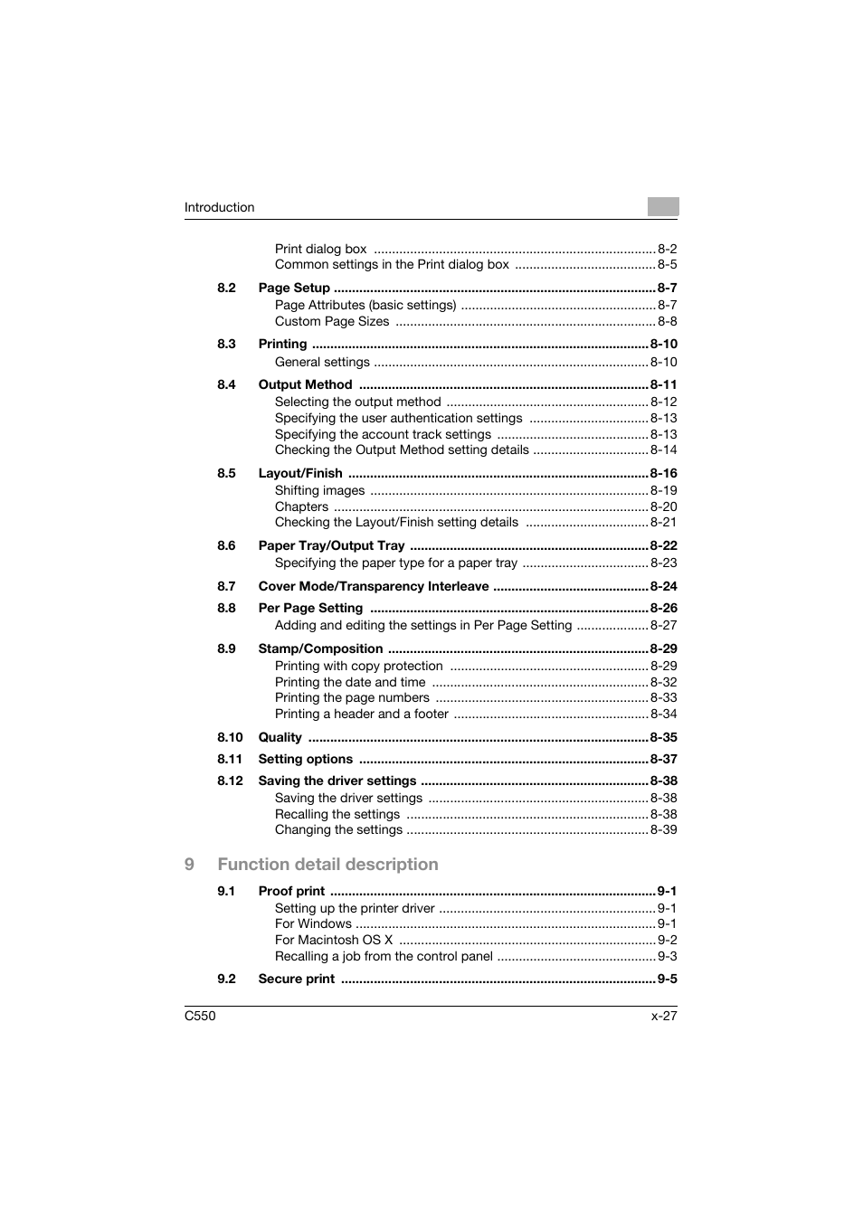 9function detail description | Konica Minolta bizhub C550 User Manual | Page 28 / 427