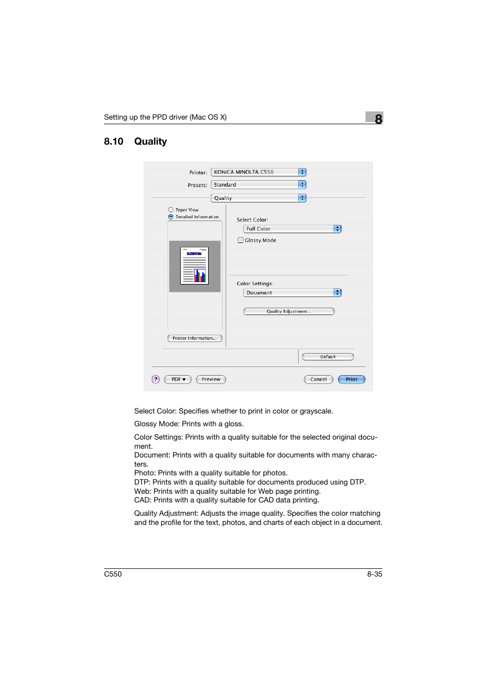 10 quality, Quality -35 | Konica Minolta bizhub C550 User Manual | Page 295 / 427