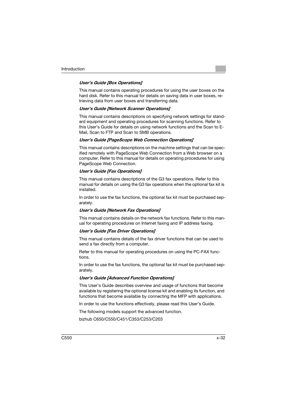 Konica Minolta bizhub C550 User Manual | Page 33 / 427