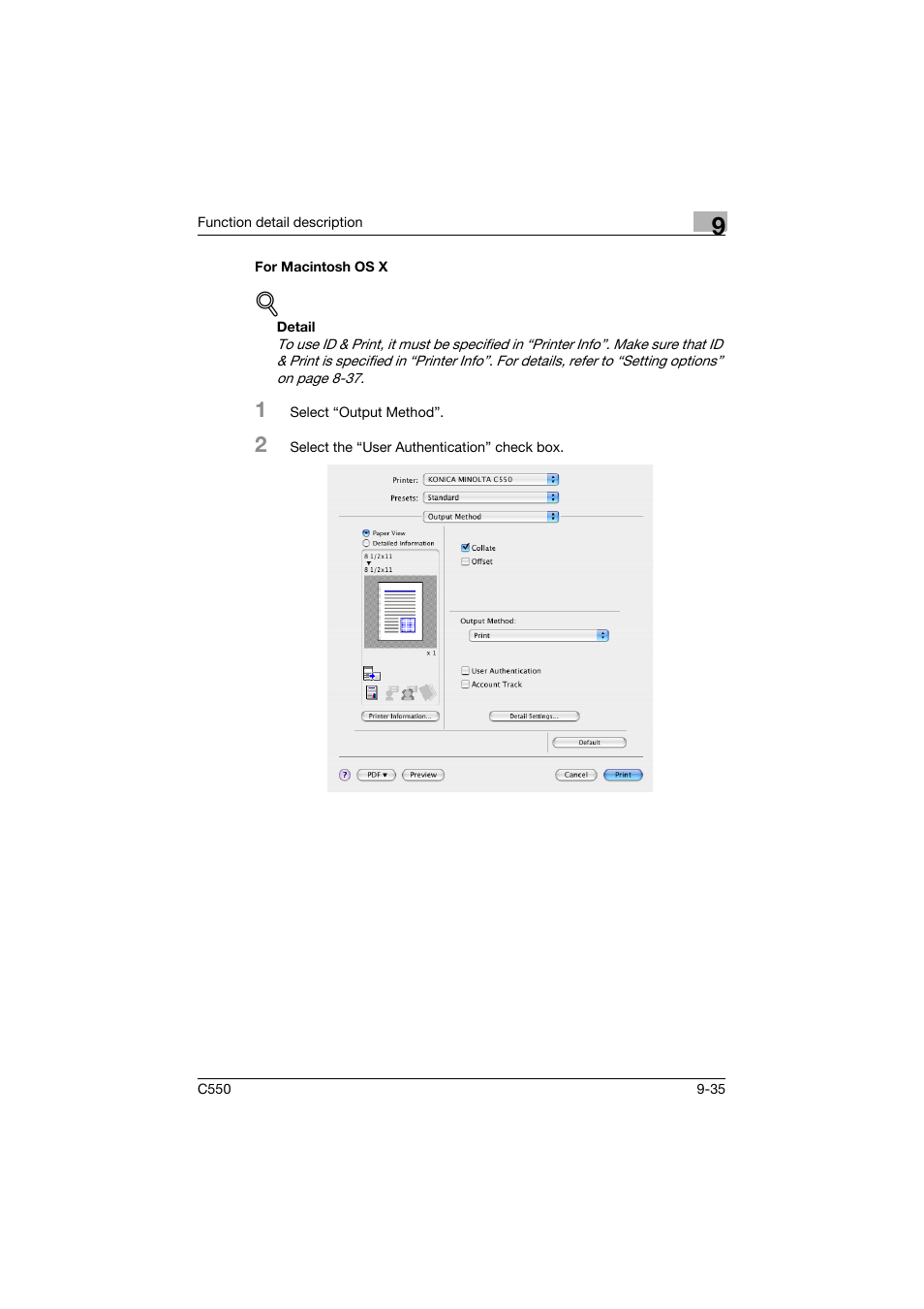 For macintosh os x, For macintosh os x -35 | Konica Minolta bizhub C550 User Manual | Page 334 / 427