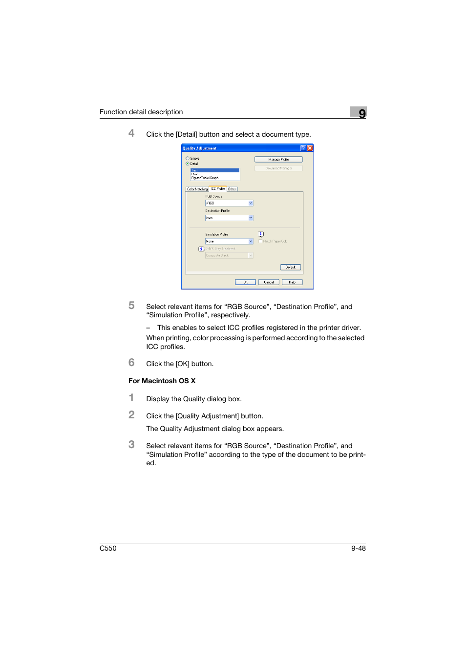For macintosh os x, For macintosh os x -48 | Konica Minolta bizhub C550 User Manual | Page 347 / 427