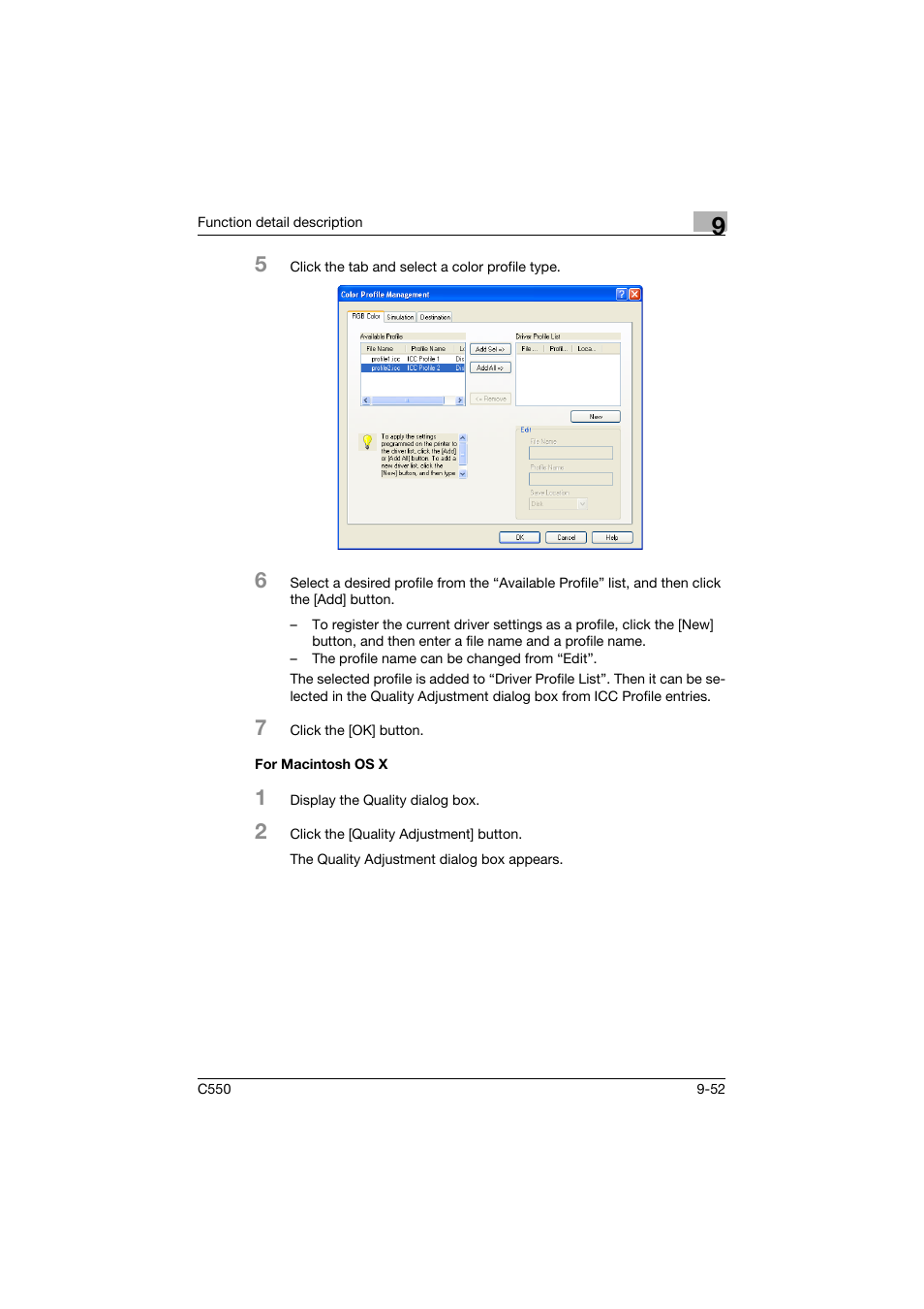 For macintosh os x, For macintosh os x -52 | Konica Minolta bizhub C550 User Manual | Page 351 / 427