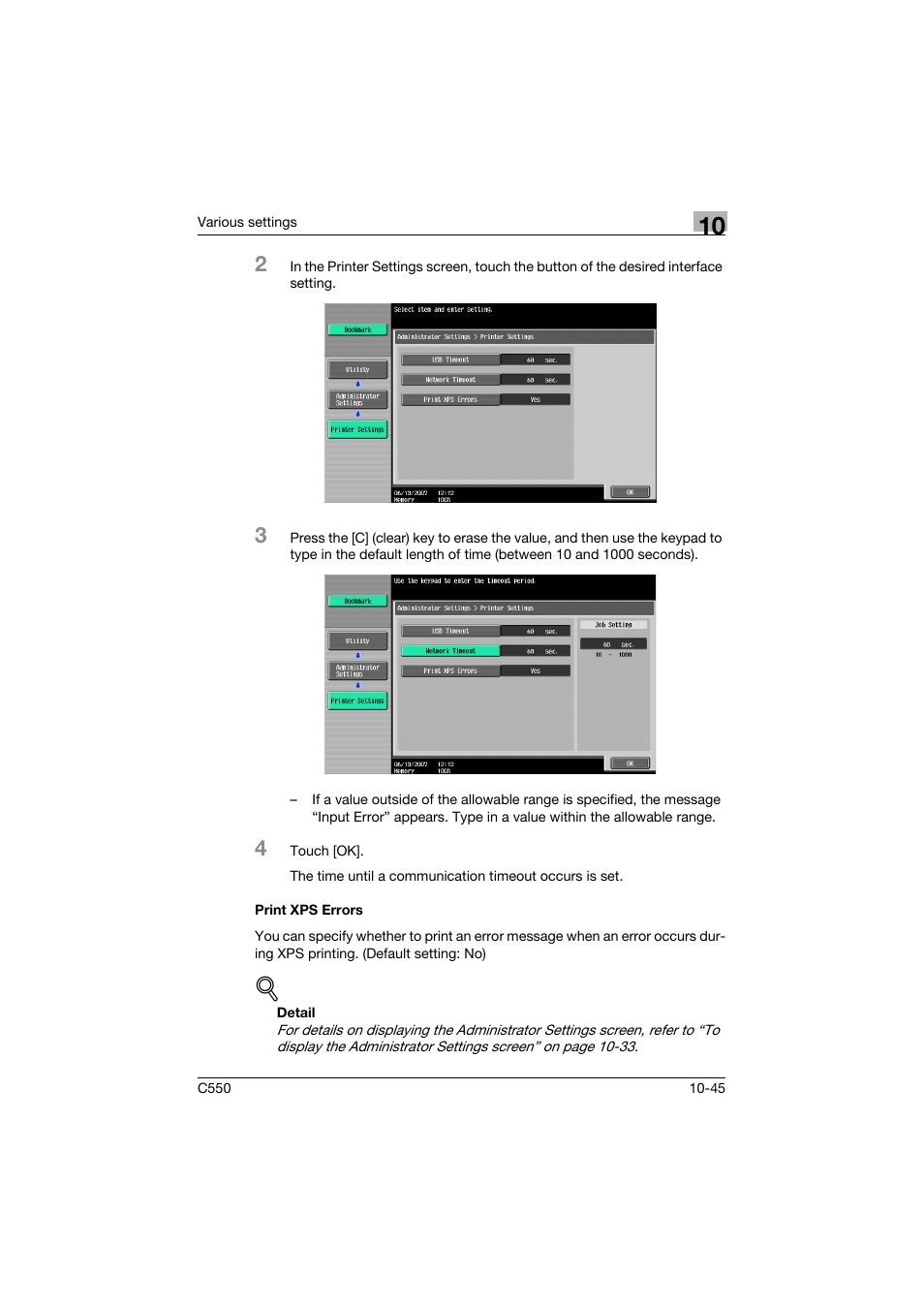 Print xps errors, Print xps errors -45 | Konica Minolta bizhub C550 User Manual | Page 398 / 427