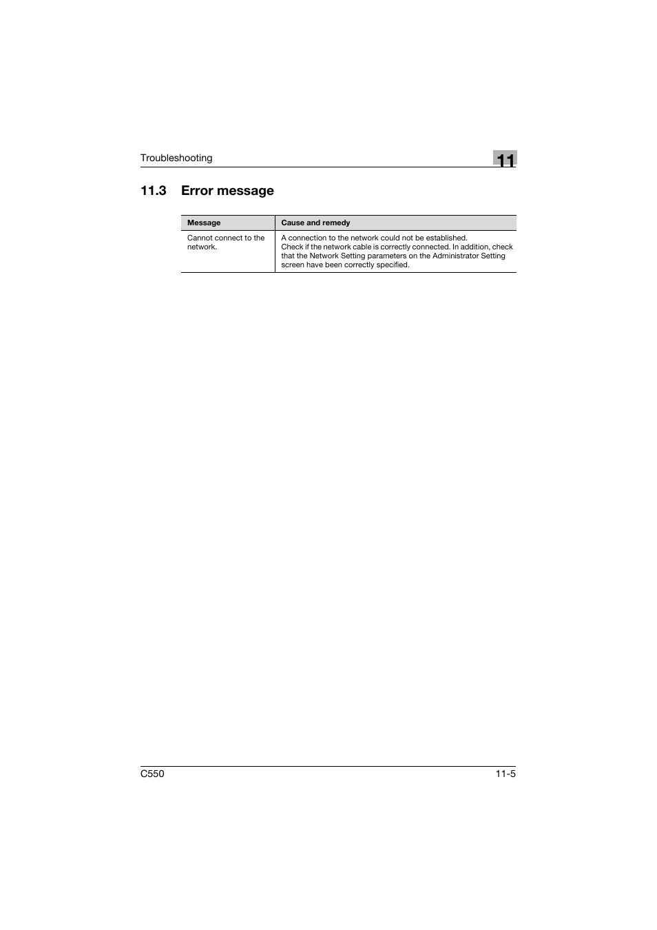 3 error message, Error message -5 | Konica Minolta bizhub C550 User Manual | Page 408 / 427