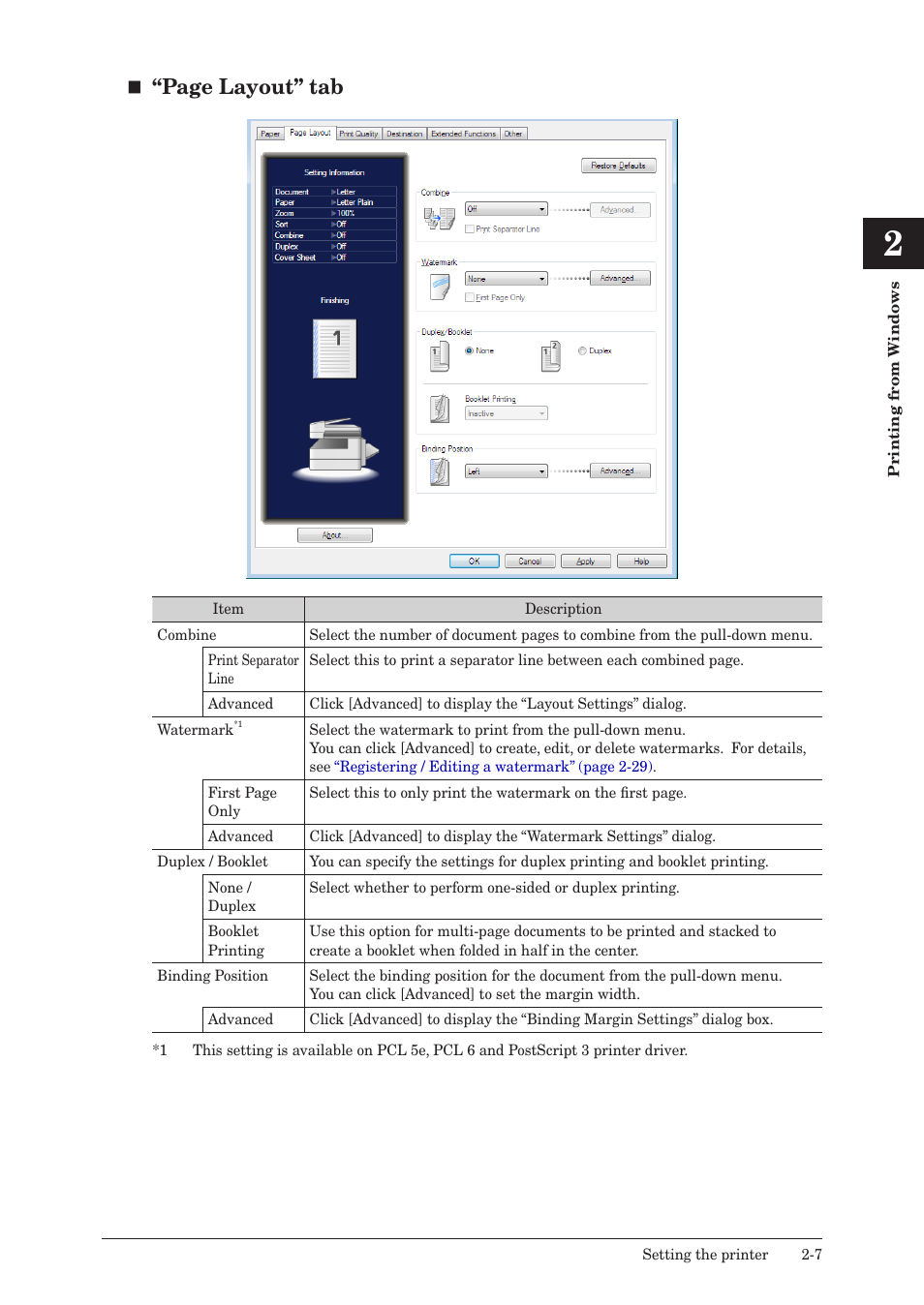 Page layout” tab | Konica Minolta bizhub 25e User Manual | Page 40 / 120