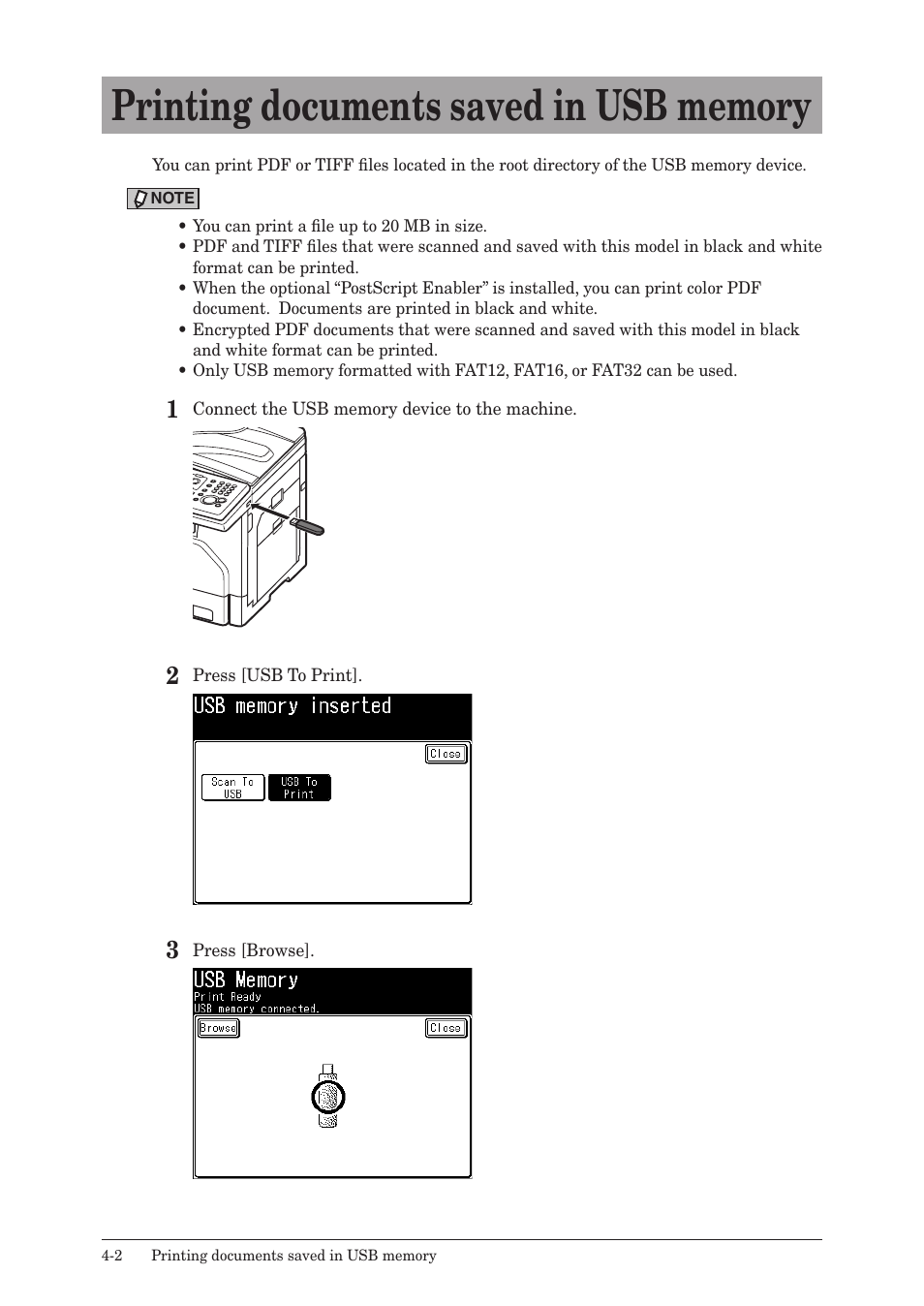 Printing documents saved in usb memory, Printing documents saved in usb memory -2 | Konica Minolta bizhub 25e User Manual | Page 91 / 120