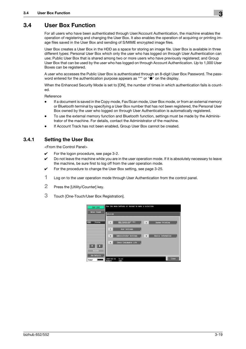 4 user box function, 1 setting the user box, User box function -19 | Setting the user box -19 | Konica Minolta bizhub Secure User Manual | Page 129 / 185
