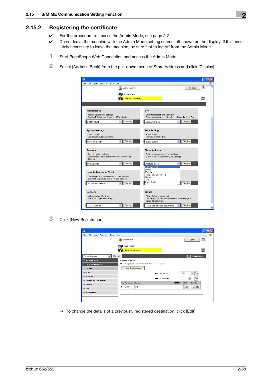 2 registering the certificate, Registering the certificate -68 | Konica Minolta bizhub Secure User Manual | Page 83 / 185