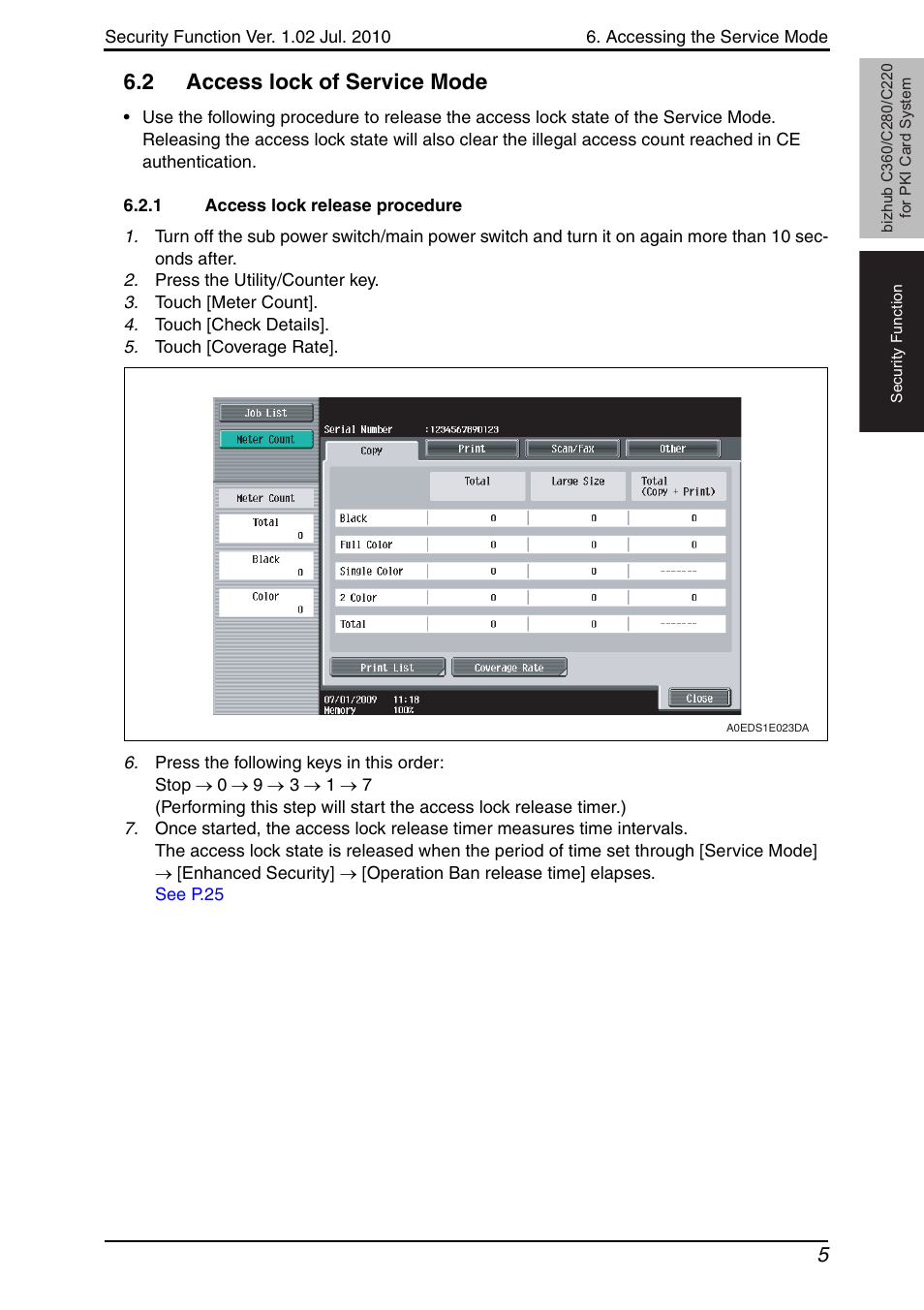 2 access lock of service mode, 1 access lock release procedure, Access lock of service mode | Access lock release procedure | Konica Minolta BIZHUB C360 User Manual | Page 9 / 41