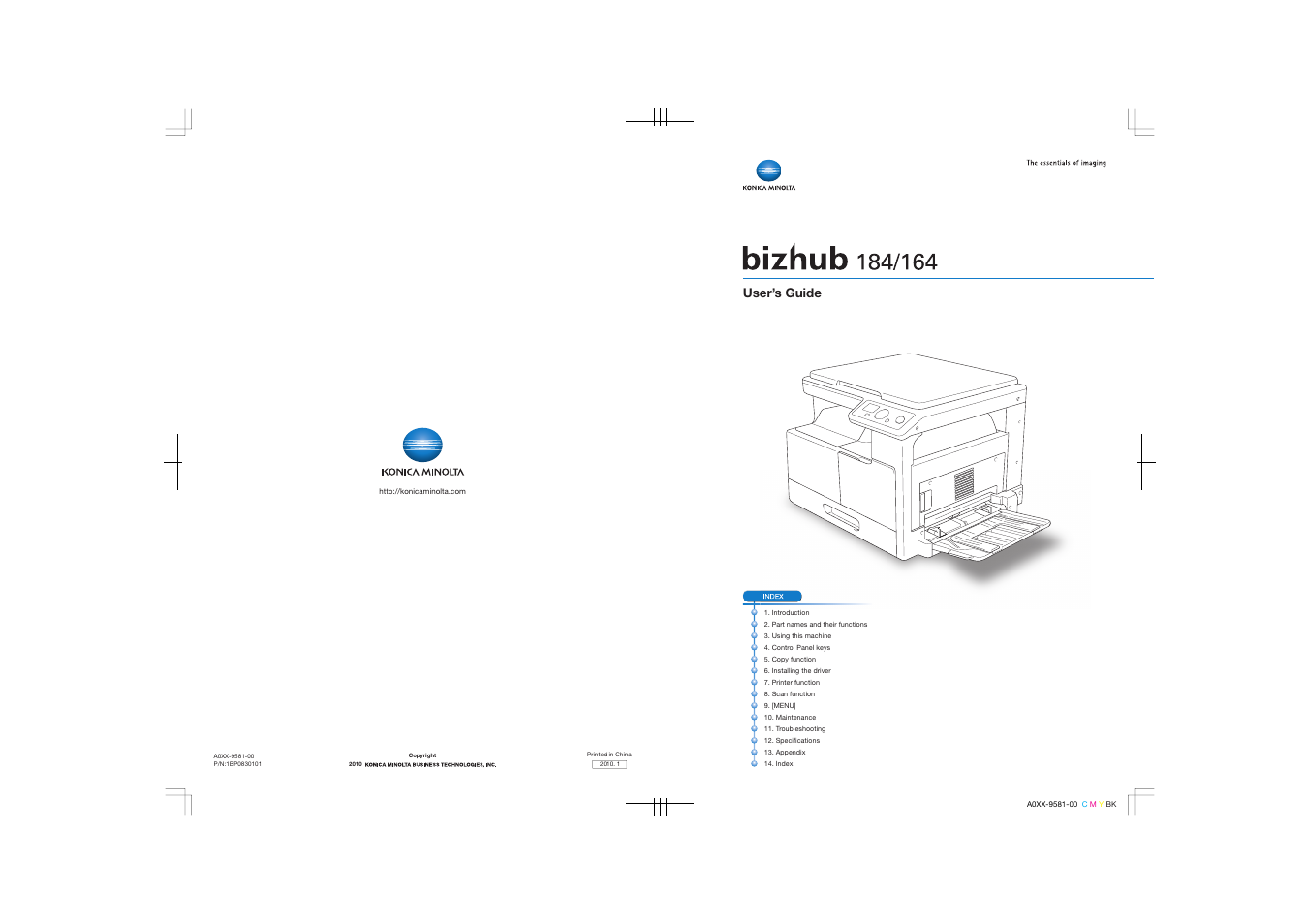 Konica Minolta bizhub 184 User Manual | 124 pages