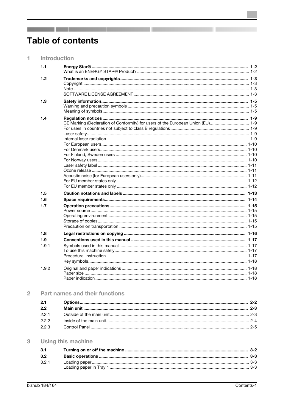 Konica Minolta bizhub 184 User Manual | Page 2 / 124