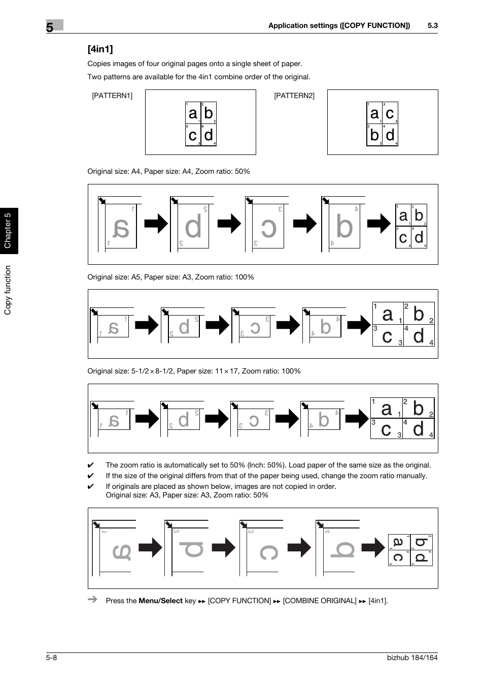 4in1, 4in1] -8 | Konica Minolta bizhub 184 User Manual | Page 49 / 124