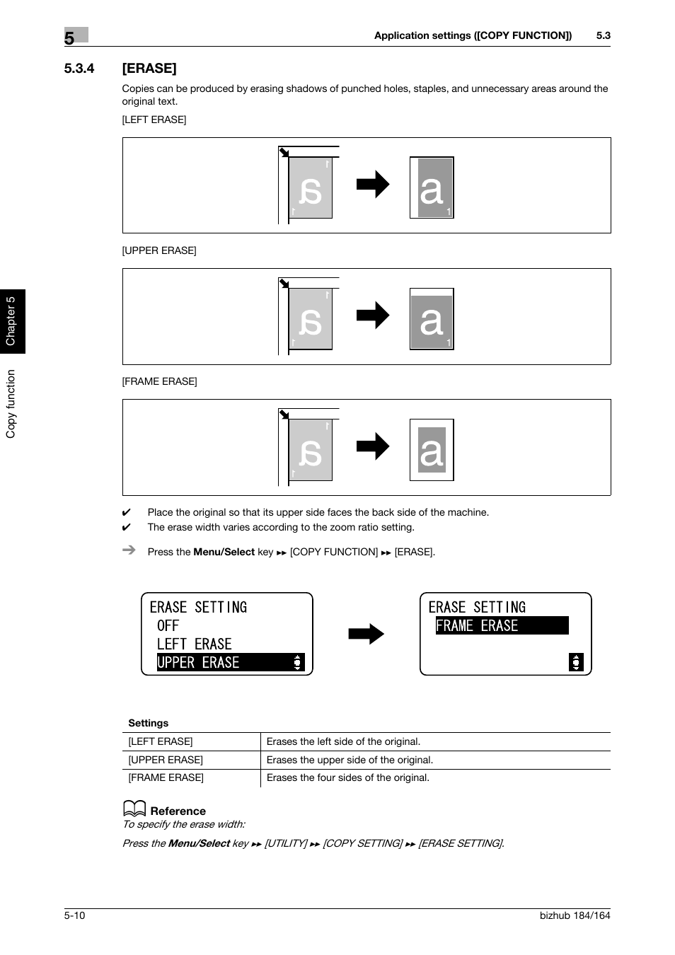 4 [erase, Erase] -10, P. 5-10 | Konica Minolta bizhub 184 User Manual | Page 51 / 124