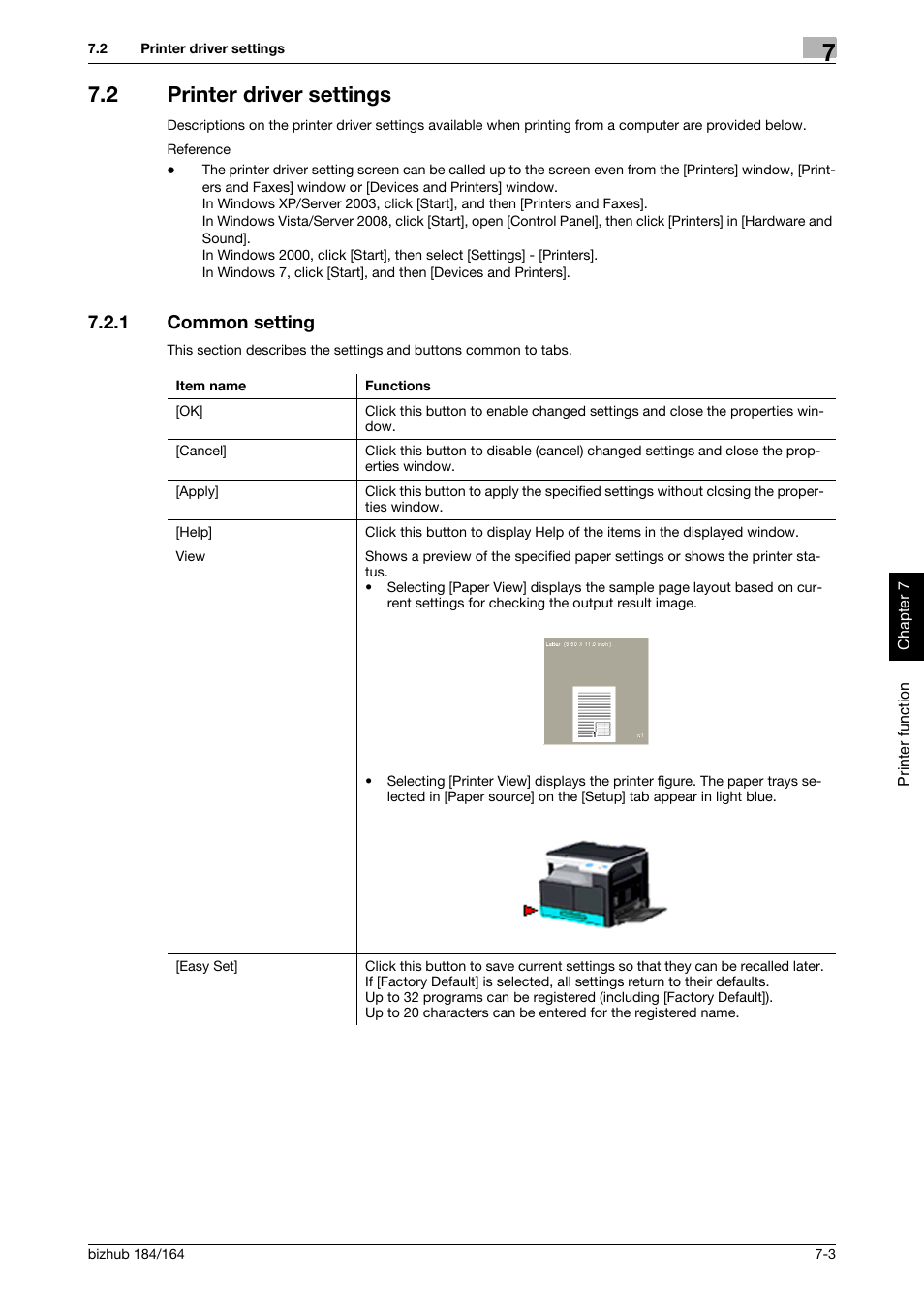 2 printer driver settings, 1 common setting, Printer driver settings -3 | Common setting -3 | Konica Minolta bizhub 184 User Manual | Page 68 / 124