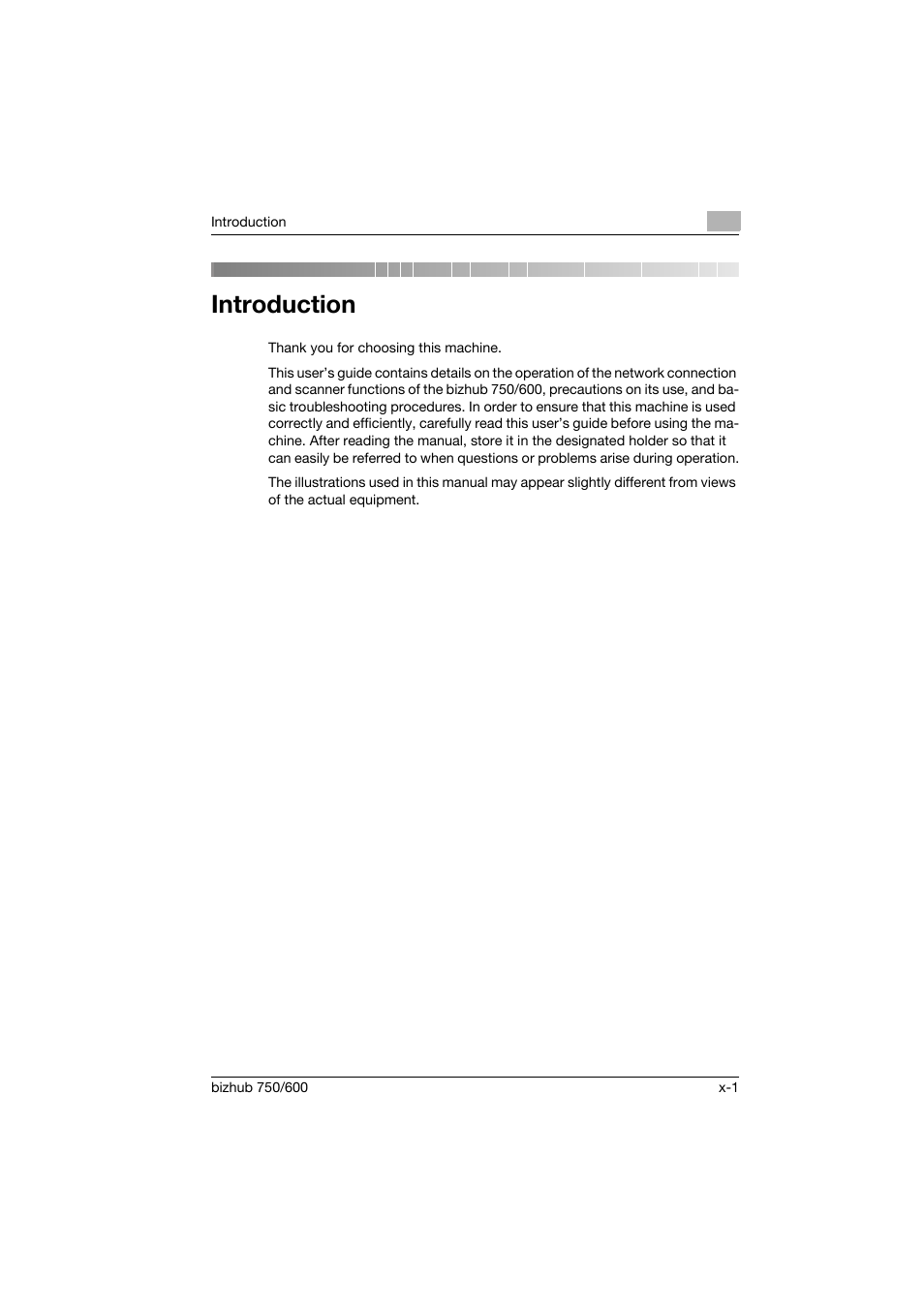 Introduction | Konica Minolta bizhub 750 User Manual | Page 2 / 394