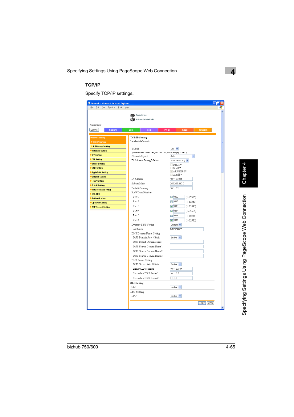 Tcp/ip, Tcp/ip -65 | Konica Minolta bizhub 750 User Manual | Page 332 / 394