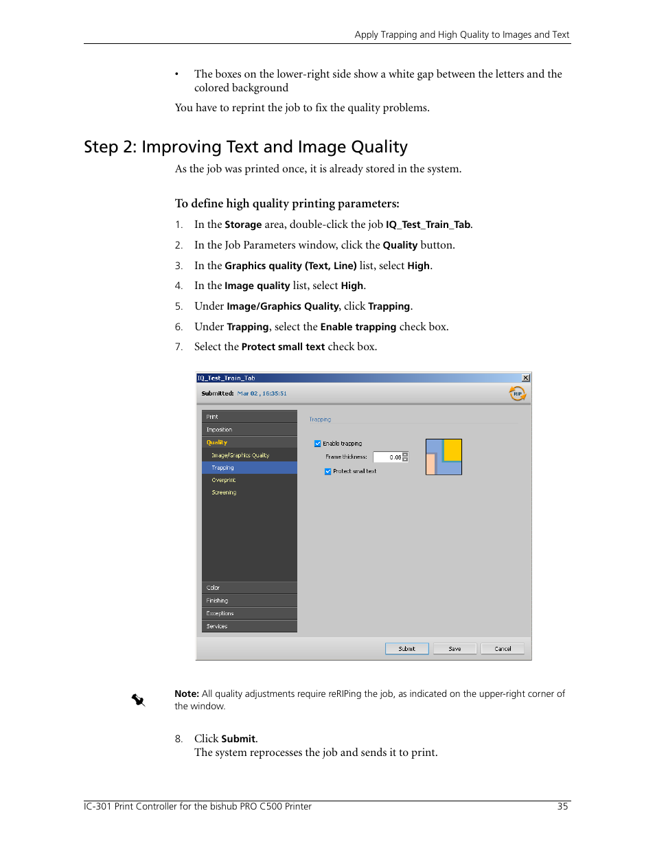 Step 2: improving text and image quality | Konica Minolta bizhub PRO C500 User Manual | Page 41 / 62