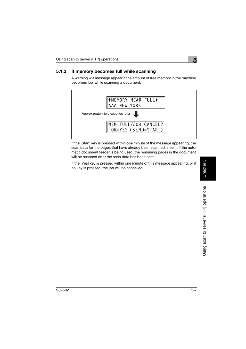 3 if memory becomes full while scanning, If memory becomes full while scanning -7 | Konica Minolta bizhub 160 User Manual | Page 114 / 156