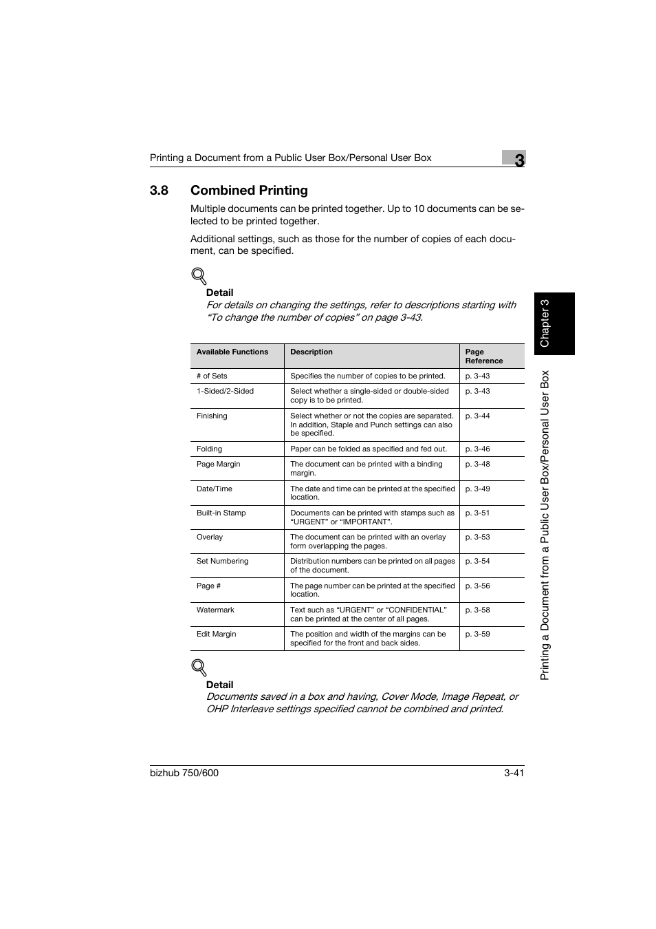 8 combined printing, Combined printing -41 | Konica Minolta bizhub 750 User Manual | Page 80 / 218