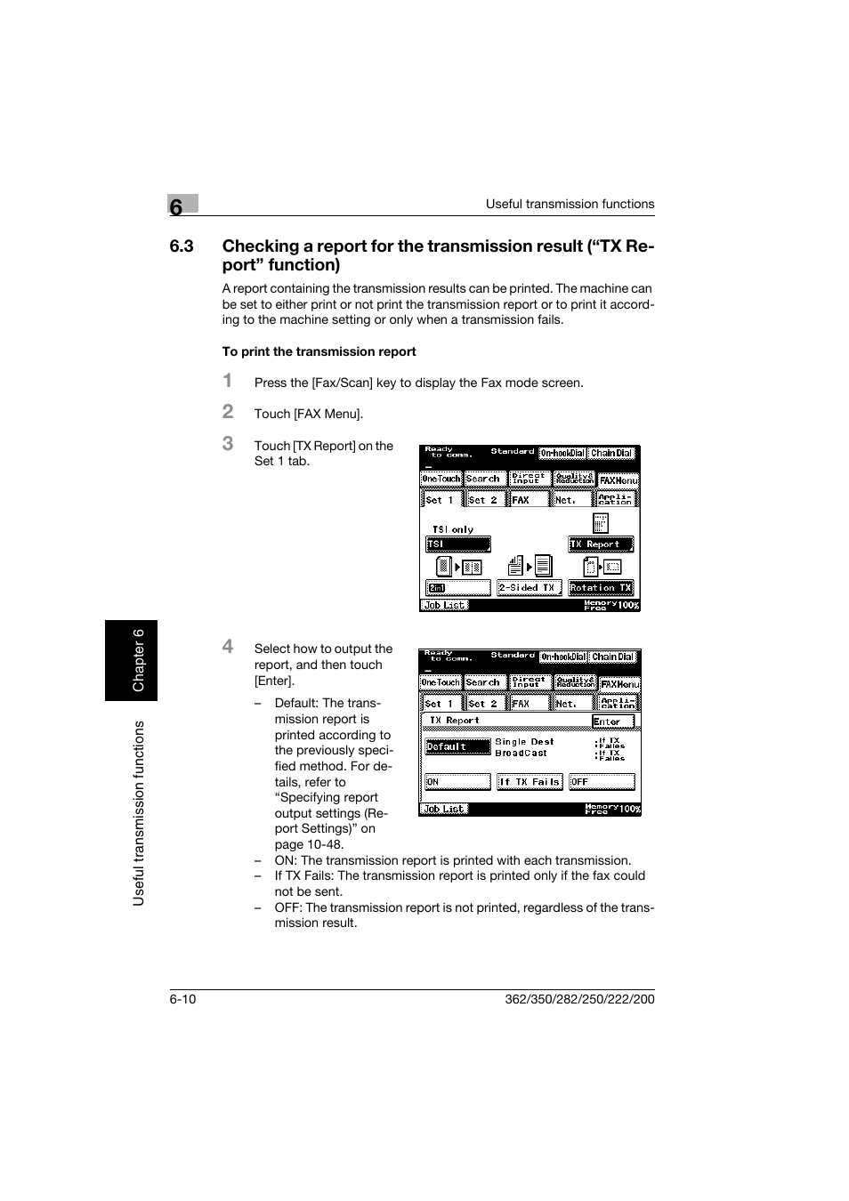 To print the transmission report, To print the transmission report -10 | Konica Minolta bizhub 222 User Manual | Page 109 / 366