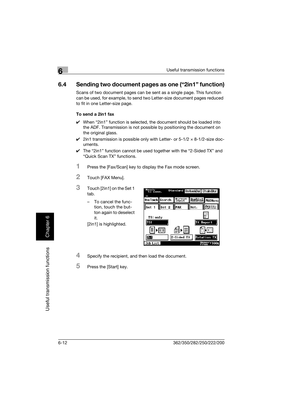 To send a 2in1 fax, To send a 2in1 fax -12 | Konica Minolta bizhub 222 User Manual | Page 111 / 366