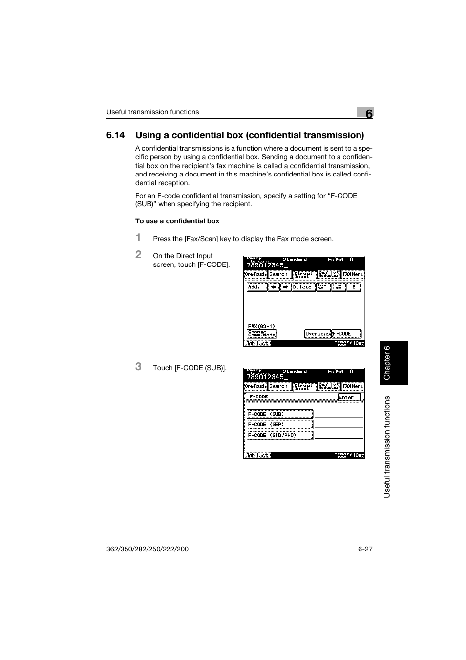 To use a confidential box, To use a confidential box -27 | Konica Minolta bizhub 222 User Manual | Page 126 / 366