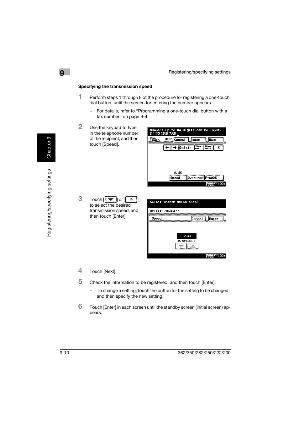Specifying the transmission speed, Specifying the transmission speed -10 | Konica Minolta bizhub 222 User Manual | Page 157 / 366
