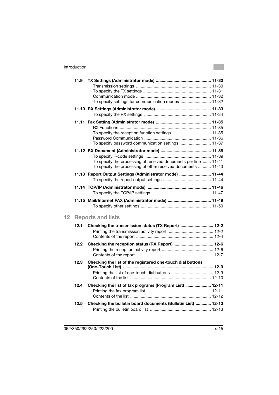 12 reports and lists | Konica Minolta bizhub 222 User Manual | Page 16 / 366