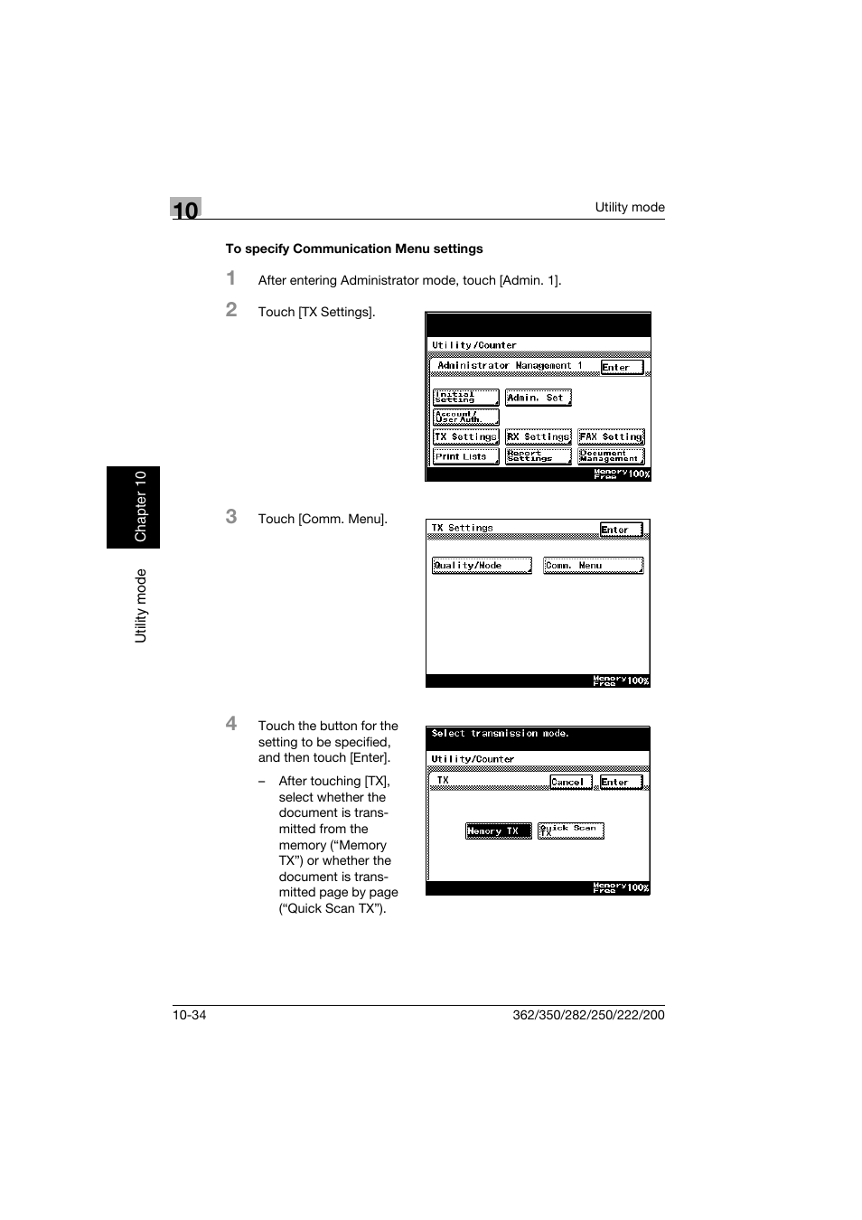 To specify communication menu settings, To specify communication menu settings -34 | Konica Minolta bizhub 222 User Manual | Page 217 / 366