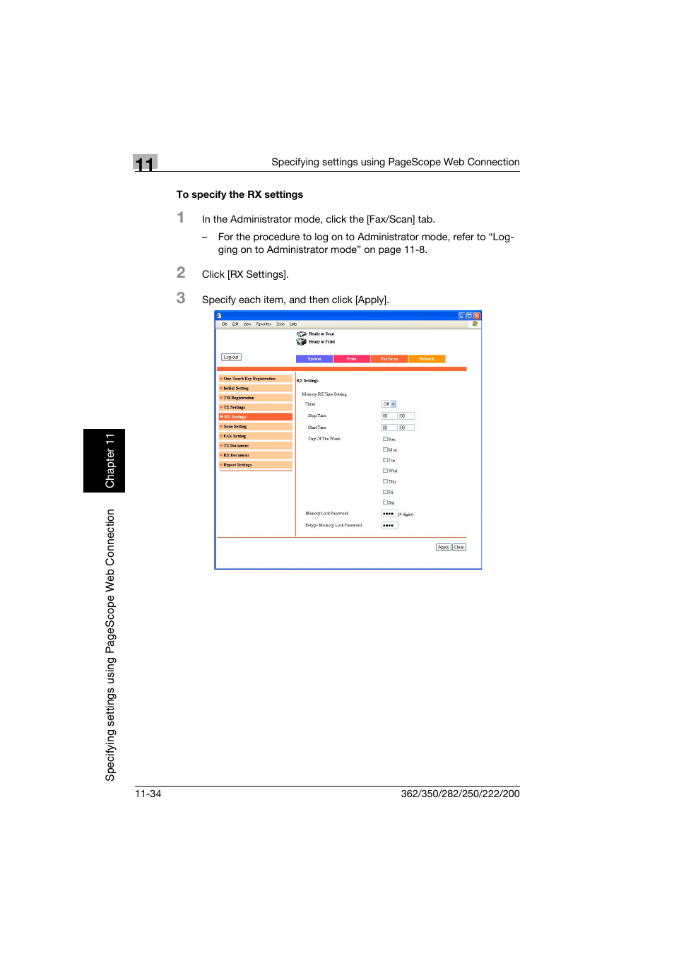 To specify the rx settings, To specify the rx settings -34 | Konica Minolta bizhub 222 User Manual | Page 317 / 366