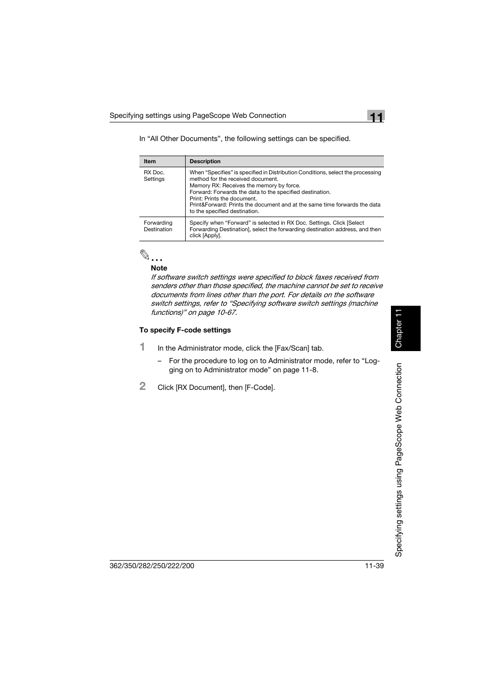 To specify f-code settings, To specify f-code settings -39 | Konica Minolta bizhub 222 User Manual | Page 322 / 366
