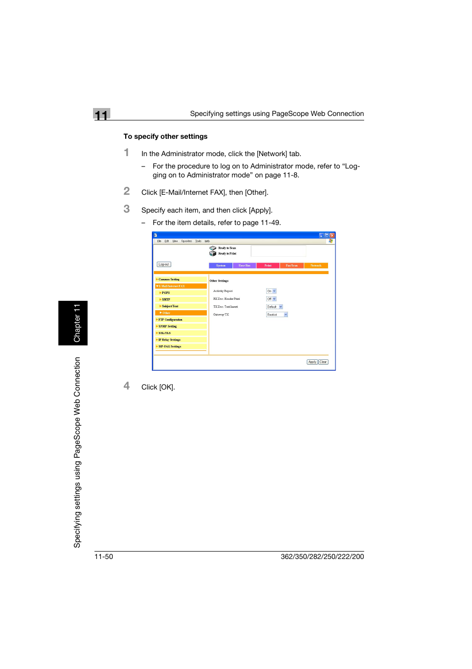 To specify other settings, To specify other settings -50 | Konica Minolta bizhub 222 User Manual | Page 333 / 366