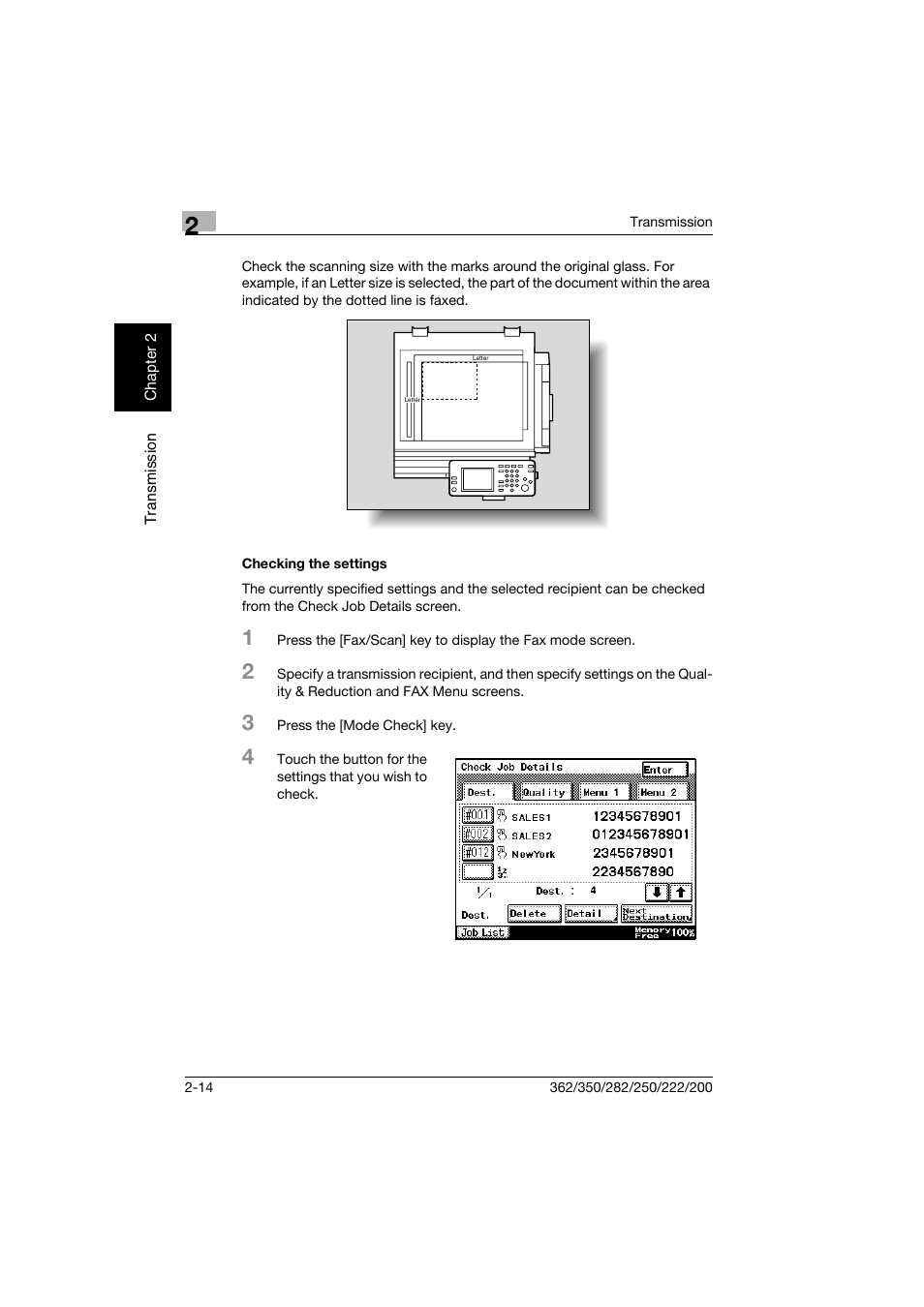Checking the settings, Checking the settings -14 | Konica Minolta bizhub 222 User Manual | Page 57 / 366