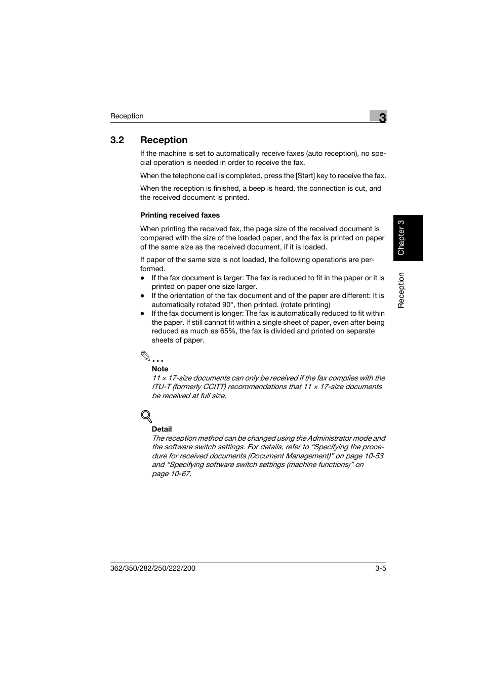 2 reception, Printing received faxes, Reception -5 | Printing received faxes -5 | Konica Minolta bizhub 222 User Manual | Page 88 / 366