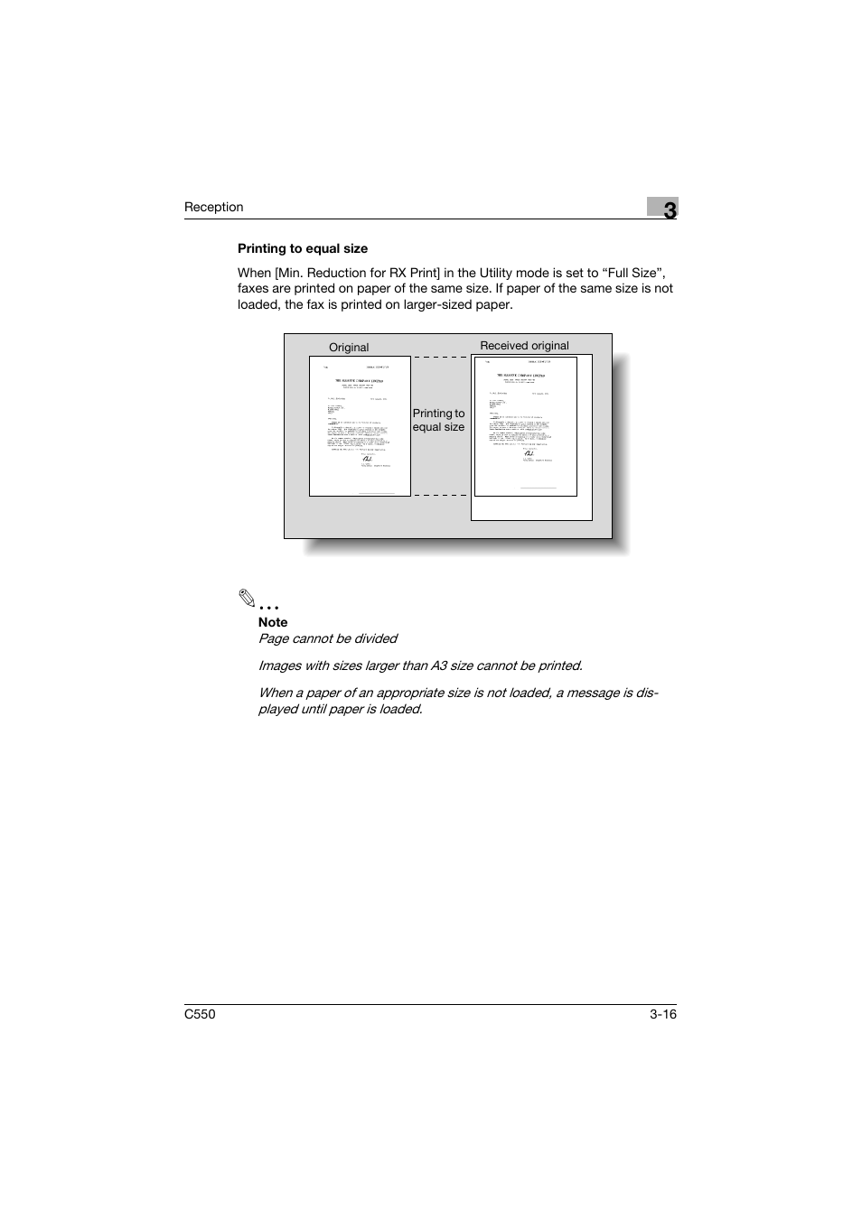 Printing to equal size, Printing to equal size -16 | Konica Minolta bizhub C550 User Manual | Page 147 / 491