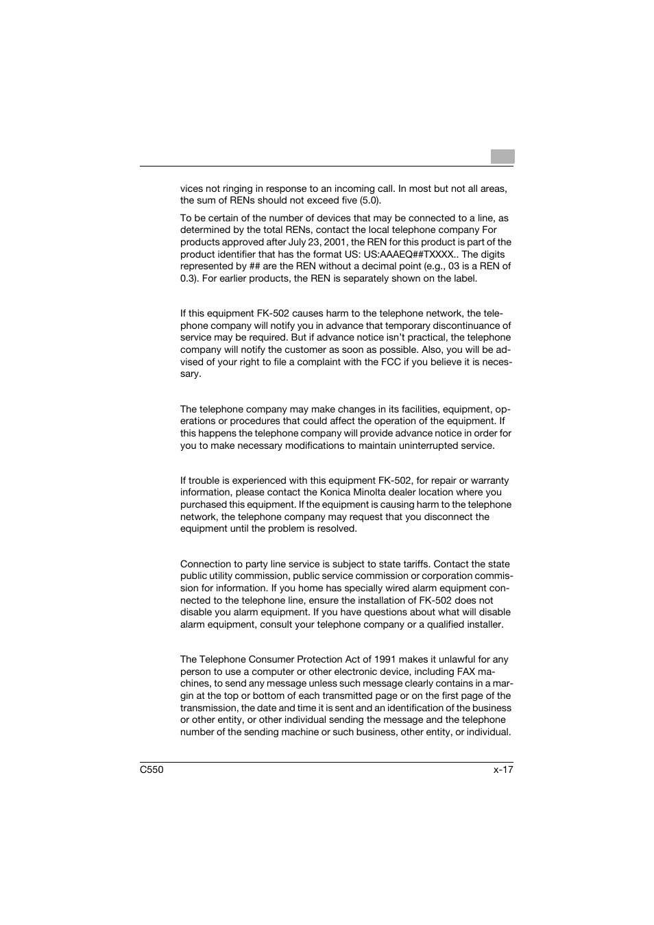 Konica Minolta bizhub C550 User Manual | Page 18 / 491
