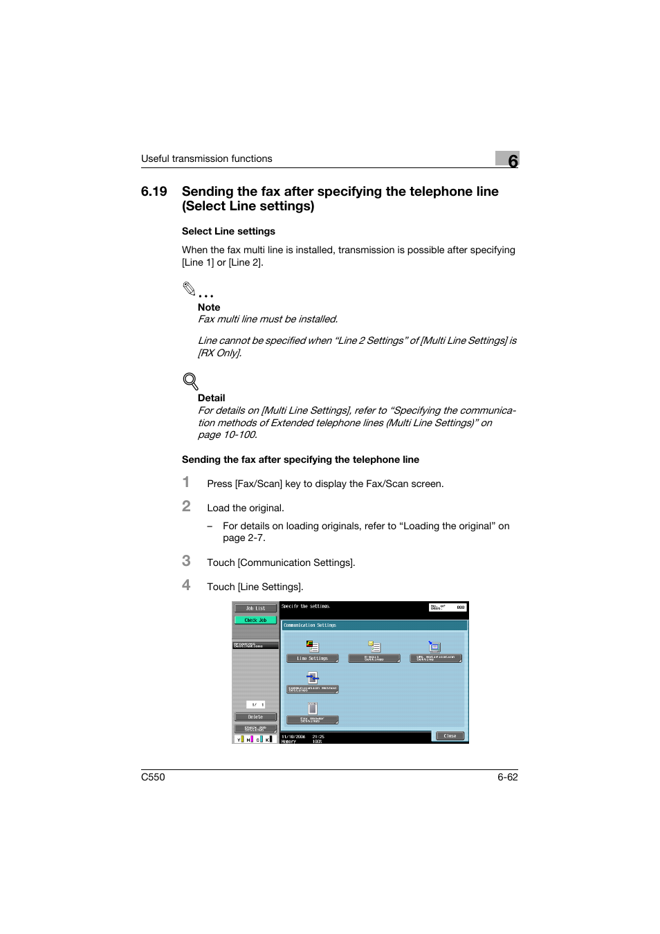 Select line settings | Konica Minolta bizhub C550 User Manual | Page 221 / 491