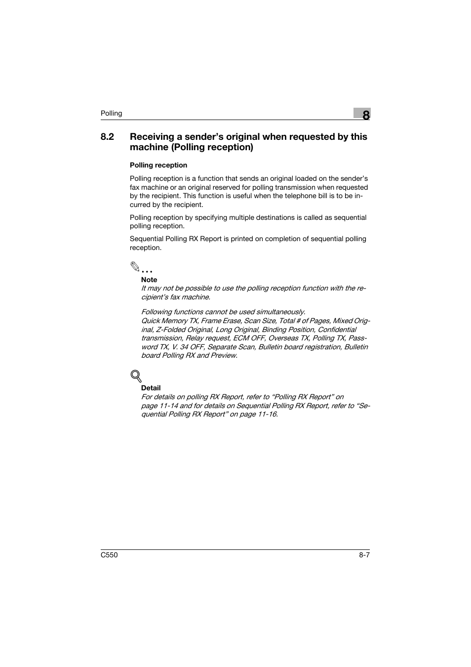 Polling reception, Polling reception -7 | Konica Minolta bizhub C550 User Manual | Page 250 / 491