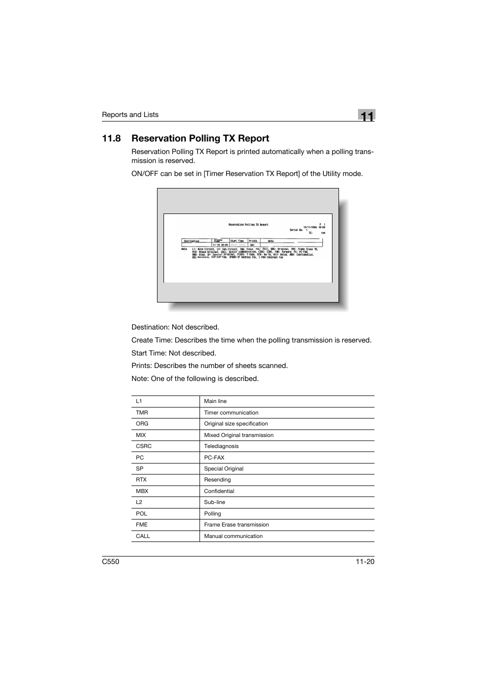 8 reservation polling tx report, Reservation polling tx report -20 | Konica Minolta bizhub C550 User Manual | Page 442 / 491