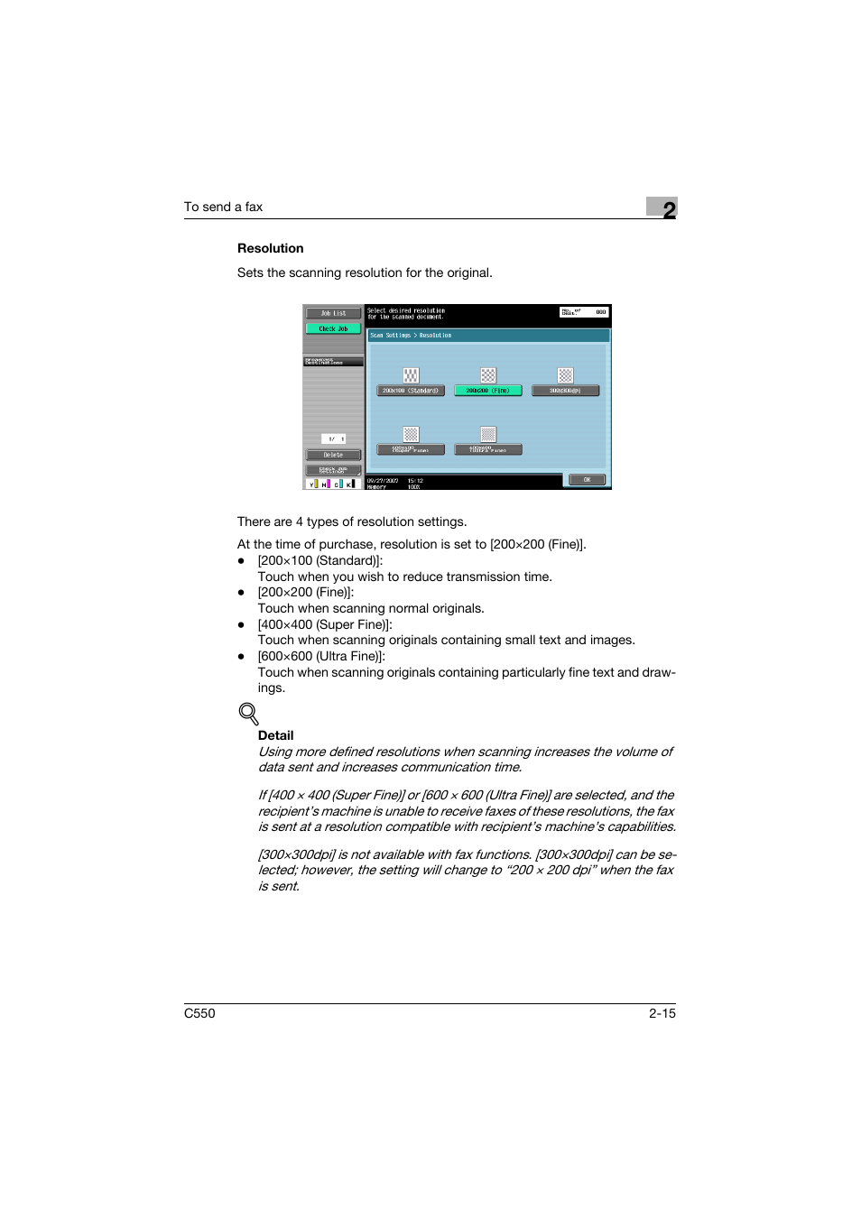 Resolution, Resolution -15 | Konica Minolta bizhub C550 User Manual | Page 71 / 491