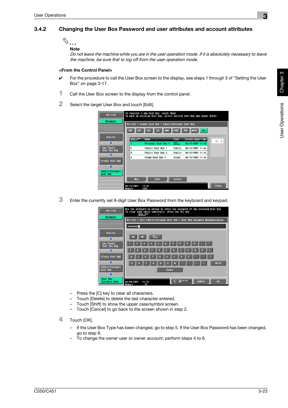 From the control panel | Konica Minolta bizhub C451 User Manual | Page 138 / 192