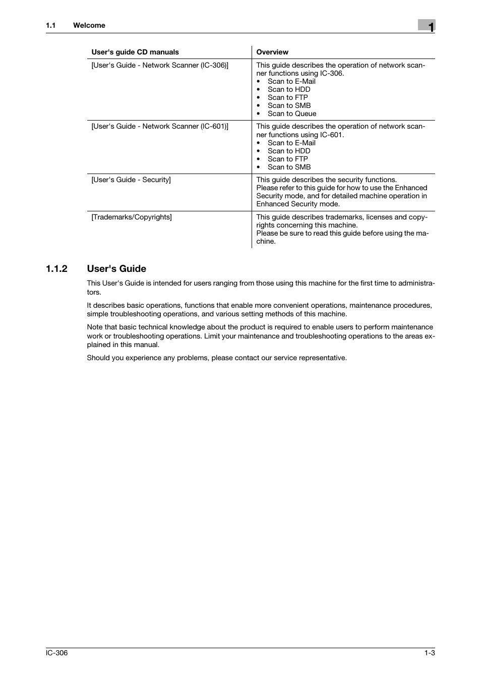 2 user's guide, User's guide -3 | Konica Minolta bizhub PRESS C8000 User Manual | Page 6 / 101